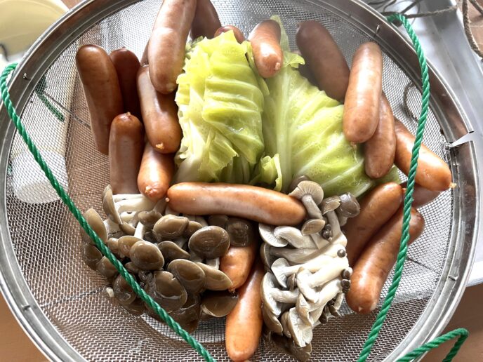 地獄蒸しで作った野菜