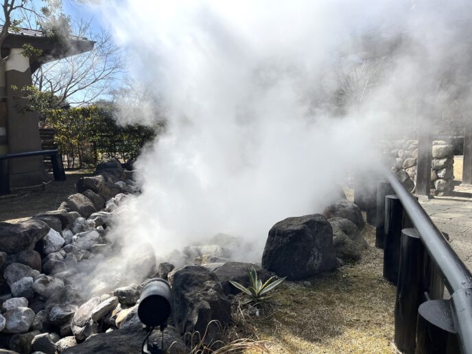 坊主地獄の温泉の蒸気