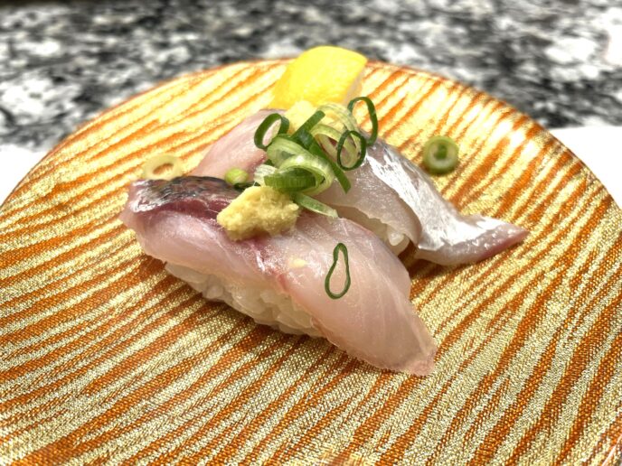別府名物「水天」の寿司（鯵）