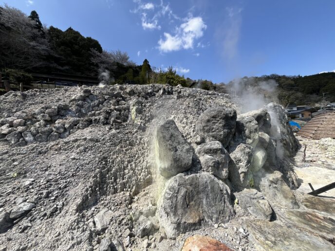 明礬地獄、温泉の蒸気