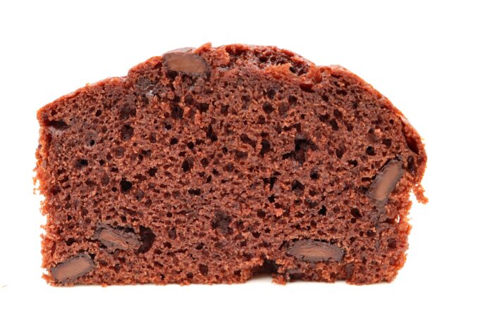 チョコレートチップマフィンの断面