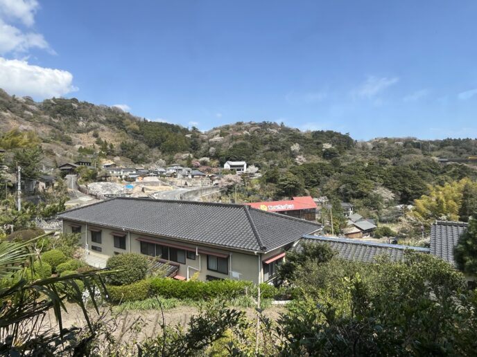 豊前屋旅館の浴室からの絶景